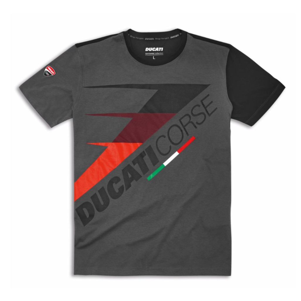 CAMISETA DUCATI CORSE SPEED GRAY/BLACK