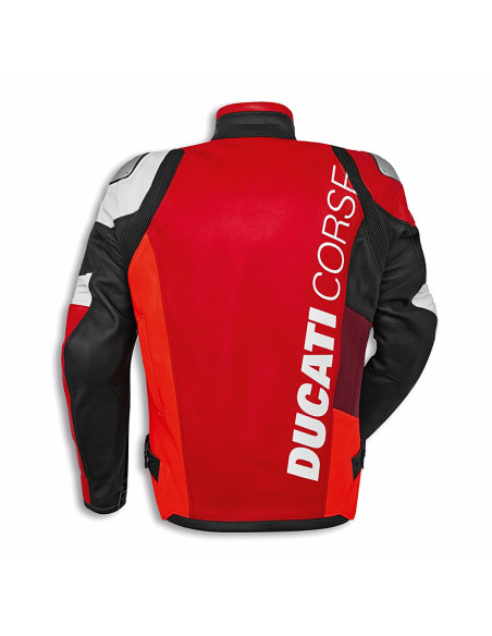 CHAQUETA DE PIEL DUCATI CORSE C6 - White&Red