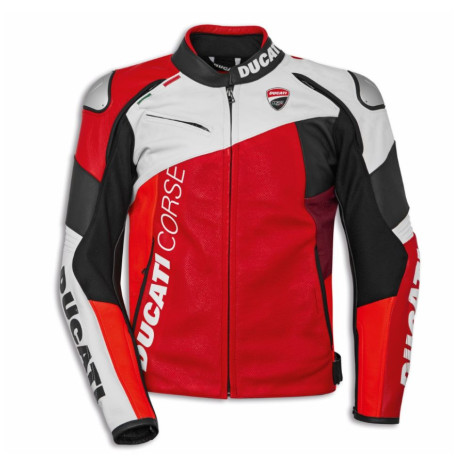 CHAQUETA DE PIEL DUCATI CORSE C6 - White&Red