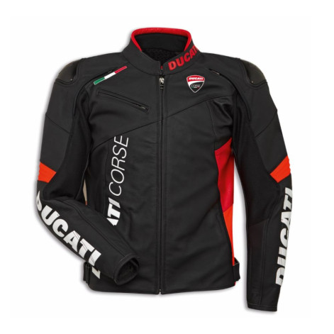 CHAQUETA DE PIEL DUCATI CORSE C6 - Black&Red