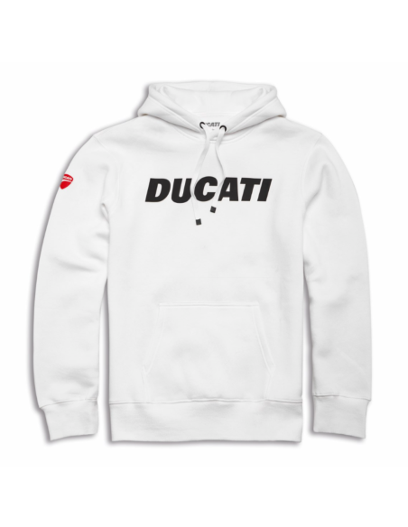 SUDADERA CON CAPUCHA ESSENTIAL BLANCA